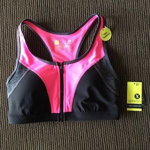 Xersion Pink/Black Frontal Zipper Sports Bar